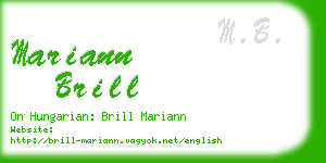 mariann brill business card